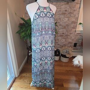 Donna Morgan White and Blue Dress Size 2 Womens